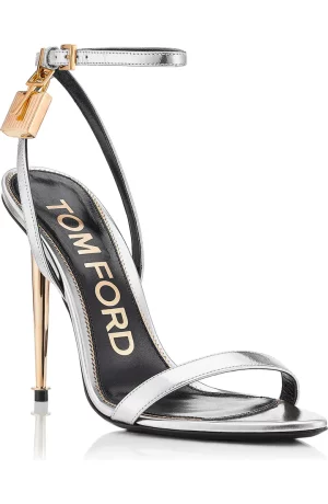 Padlock Naked Metallic Pointy Toe Sandal