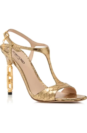 Galaxy Python Embossed T-Strap Sandal
