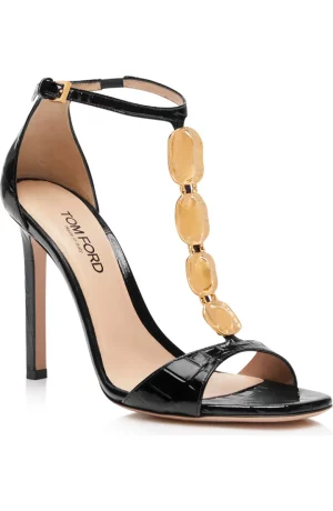 Titan Croc Embossed T-Strap Sandal
