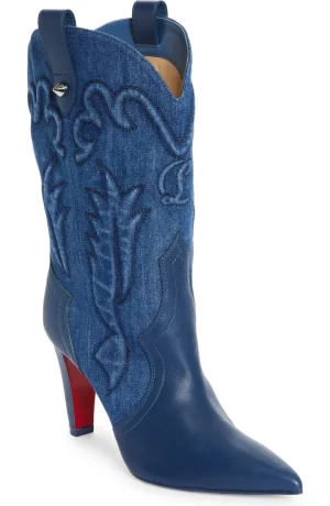 Santiag Denim & Leather Western Boot