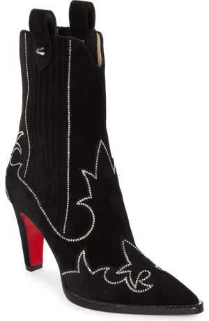 Santia Crystal Beaded Western Boot